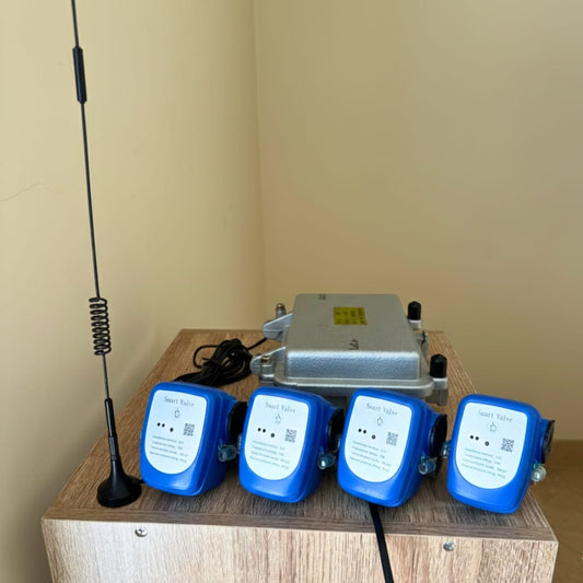 LoRa Gateway and 4 LoRa smart motorized ball valves